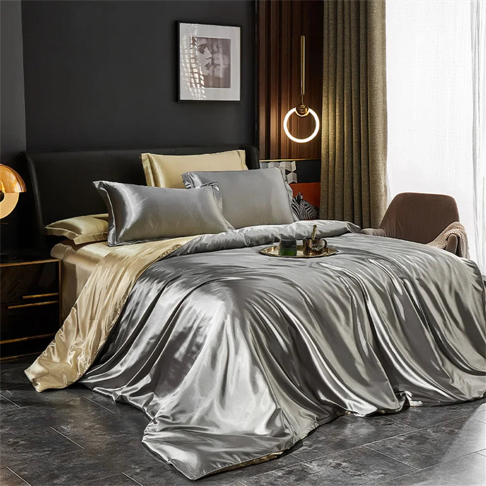 dreamer satin silk bed duvet cover